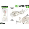 white colour; piggy back plug; 1.8 metre length; Australian standard plug shape; plastic insulation;