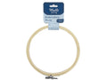 natural light wood colour; round hoop shape; metal screw adjustment; packaged with branded label;