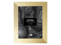 gold coloured frame; medium density fibreboard (MDF) material; rectangular shape; brushed metallic finish;