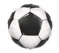 black and white soccer ball pattern; foil material; 3D round shape; approximately 45cm diameter;