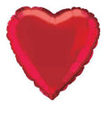 red heart shape; foil material with shiny finish; packaged individually;