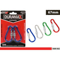 2 pack carabiners in blue colour; 67mm size; roll down locking screw mechanism; anodised aluminium finish; spring loaded hook;