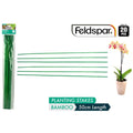 green bamboo stakes; pack of 20 sticks; 50cm length; 4mm diameter; clear plastic packaging with label;