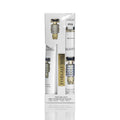 white packaging with gold and black design; two cylindrical bottles inside; text 'FORGOT YOU' on packaging; each bottle labelled with 'Body Luxuries' and perfume bottle graphic; pack contains 2 pieces;