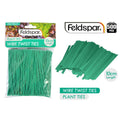 green colour; pack of 500 ties; plastic coated wire; 10cm length; rectangular packaging with label;