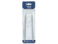 metal knitting needles; clear flexible cable; blue and white packaging; needle size 6mm visible; needle length 80cm;