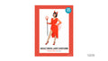 Bright red dress with a jagged hem; Red devil-horn hat; Sheer red fabric draped from the shoulders; Packaging states one size for an approximate height of 150–170 cm;