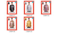 Long-sleeved collared shirt with a button front; Shiny, reflective fabric appearance; Images show several colour and pattern variations; Red and white product packaging;