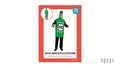 Bright green, bottle-shaped tunic; Attached tall headpiece with a black top; Large beer-style label printed on the front; Packaged as one size, with an approximate height range of 165–185 cm;