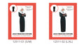 Long black robe-style tunic; White headpiece; White front panel with a black cross; Light-coloured waist rope;