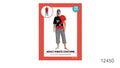 Red and black short-sleeved top with jagged edges; Black and white vertically striped trousers; Skull-and-crossbones details on the top and belt; Black and white striped headscarf;