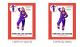 Purple jacket and pants; Yellow and pink colour-block panels; Glossy-looking fabric appearance; Long-sleeved jacket with matching trousers;