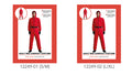 Bright red, full-length jumpsuit; Attached hood and black front zip; Black belt and gloves shown; Elasticated cuffs at the wrists and ankles;