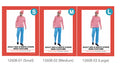 Red and white horizontal stripes on the long-sleeved top; Blue trousers; Red and white striped hat; Packaging lists a hat, glasses, top and pants as included;