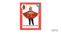 Red and black checked fabric appearance; Wide cape poncho shape with a jagged hem; Tan, straw-like neckline detail; Packaging states one size and approx. height 150–170 cm;