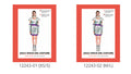 Metallic silver-look short dress with purple trim; Long matching gloves with purple bands; Silver-look neckpiece;