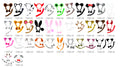 Animal 3pcs Set (Bear Dark Brown); Animal 3pcs Set (Cat); Animal 3pcs Set (Frog); Animal 3pcs Set (Black Mouse); Animal 3pcs Set (Tiger); Animal 3pcs set (dalmation with red bow);