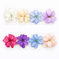 Large fabric lily-shaped flower with striped petals; Mounted on white hanging card packaging; Shown in a range of pastel and bright colours; Central stamen detail for a realistic look;