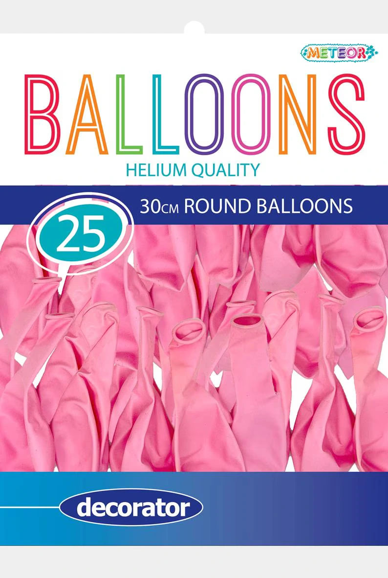 baby pink colour; latex material; round shape; pack of 25 balloons; decorator label;