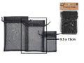 black colour; organza fabric; drawstring closure; rectangular shape; pack of 6 bags;