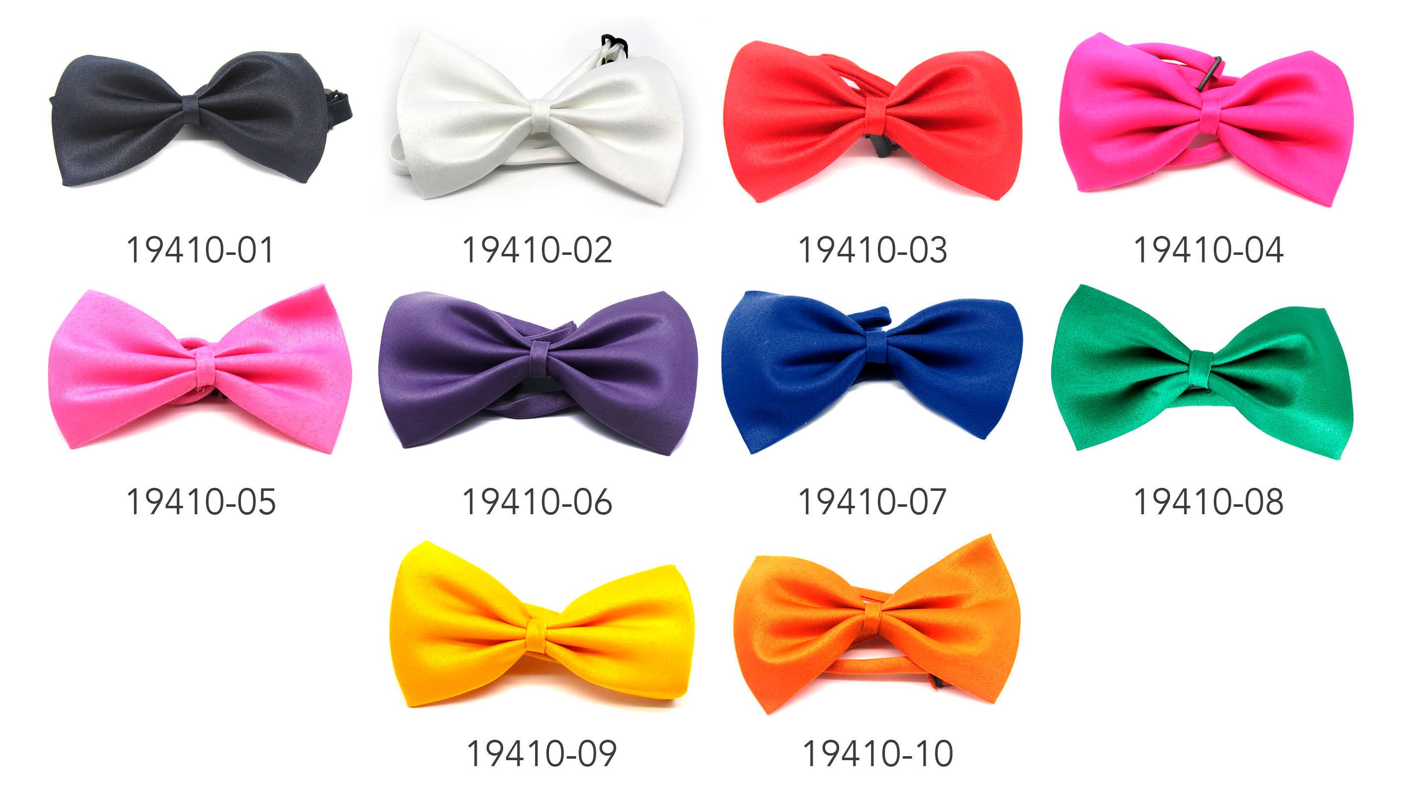 Bow Tie (Plain) S (Black); Bow Tie (Plain) S (White); Bow Tie (Plain) S (Red); Bow Tie (Plain) S (Blue); Bow Tie (Plain) S (Pine Green); Bow Tie (Plain) S (Yellow);