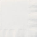 bright white colour; square shape; textured edges; paper material; flat folded napkin;