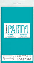Caribbean teal colour; Rectangular shape; Plastic material; Packaged in a clear plastic bag with hanger;