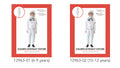 white astronaut costume; includes top with attached jacket; matching pants included; space mission patches on chest and arms; shown on child model;