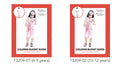 white dress with red blood stains; includes nurse headpiece with red cross; matching bloody face mask; child-sized costume; available in two size options;