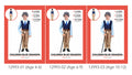 Blue long-sleeve jumpsuit with printed white shirt and blue patterned vest; Tan printed trousers on jumpsuit; Includes printed blue tie; Child wearing grey wig and mustache shown for styling suggestion;