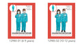 Teal green top and pants; Includes stethoscope, badge, and mask; Long sleeves and full-length pants; Designed for children aged 6-9 or 10-12 years;