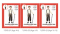 cream long-sleeve top with bow tie and black suspenders; brown checkered pants; black shoes; carrying a black cane; child model wearing a flat cap;
