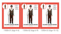 Brown checked vest with bow tie; Long-sleeve white undershirt; Brown pants; Includes outfit top and pants; Shown with black cane (not included);