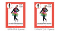 black dress with rainbow skeleton print on front and sleeves; layered rainbow tulle skirt attached; long sleeves; modelled by a child; suitable for children aged 6-9 or 10-12 years;