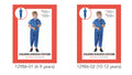 Blue short sleeve top and pants; Red cross emblem on top; Includes black stethoscope accessory; Shown on child model; Standard loose fit costume;
