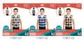Argyle plaid pattern; Sleeveless sweater vest; Grey, navy, and brown colour options; Knit fabric appearance; Children aged 4-6 model on packaging;
