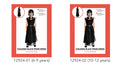 Black dress with sheer overlay; Belt at waist; Sleeveless design; Length below knee; Classic prom dress style;