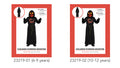Long black hooded tunic; Orange pumpkin face design on the mask; Pumpkin graphic on the front of the tunic; Printed waist sash;