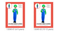 Green long-sleeve top; Blue jumpsuit with yellow buttons; Green hat; Black moustache; Suitable for children aged 6-12;