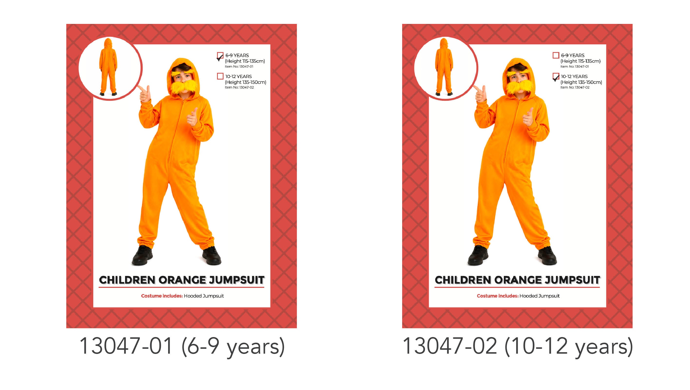 Bright orange colour; Full-length jumpsuit with hood; Front zipper closure; Elasticated cuffs on sleeves and legs;