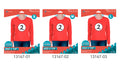 Red colour long sleeve top; Black number 2 printed inside white circle on front; Packaging shows sizes Small, Medium, Large; JD Party brand packaging; Model wears blue jeans;