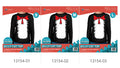 black long sleeve top; white cat graphic with red bow; packaged for children aged 4-12; sizes small, medium, large indicated;