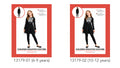 black dress with white skeleton print; long sleeves; tulle overlay on skirt; fits children aged 6-9 or 10-12 years;
