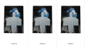 white fabric; fringe detail on sleeves and bottom; eye holes in hood; ghost shape;