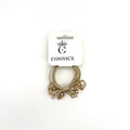 Beige elastic hair ties; Each tie features a double bow shape; Small faceted bead details on the ends; Packed on white Connice branded card;