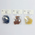 Three separate clear plastic packs shown; Each pack contains fine mesh hair nets; Visible colours: black, medium brown, light blonde; White hanging card packaging with Connice branding;