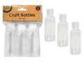 clear cylindrical plastic bottles; flip-top caps; pack of three bottles; 59ml capacity size label;