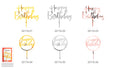 Deluxe Cake Topper (Happy Birthday) Gold; Deluxe Cake Topper (Happy Birthday) Silver;
