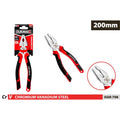 red and black ergonomic handles; chrome steel head; 200mm size indicated on packaging; Duramax branding on handles and packaging;