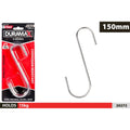 pack of 6 hooks; silver metal finish; S-shaped hook design; 150mm size indicated on packaging; red and black retail packaging;